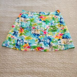 George Cabana Blue Skirt, Women's Size 16, Blue/White/Yellow